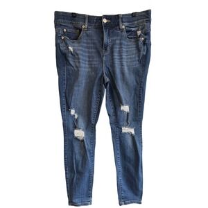 Torrid Bombshell Skinny Premium Stretch Distressed Jeans Blue 16S High Rise